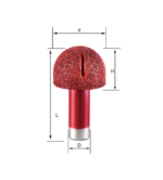 WT-JGS Cove Box Diamond Router Bit R15 (30.8 mm Head) – Vacuum Brazed Stone Fluting & Drain Groove Bit (1/2'' Shank) - Image 2