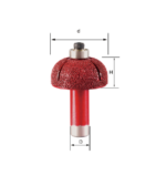 WT-JGS Cove Box Diamond Router Bit with Bearing R12 (37 mm Head) – Vacuum Brazed Edge Fluting & Cove Profiling Bit (1/2'' Shank) - Image 2