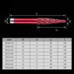 Multi layer vacuum brazed engraving bits marble granite carving tools CNC router bits taper end mill | 10MM/12MM - Image 3